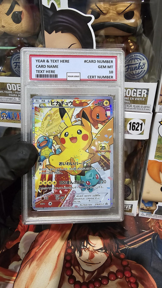 v3 PROXY Gem Mint 10 PSA-2016 Pikachu 20th Anniversary Battle Festa 279/xy-p Promo Tcg Graded Slab Pokemon Japanese