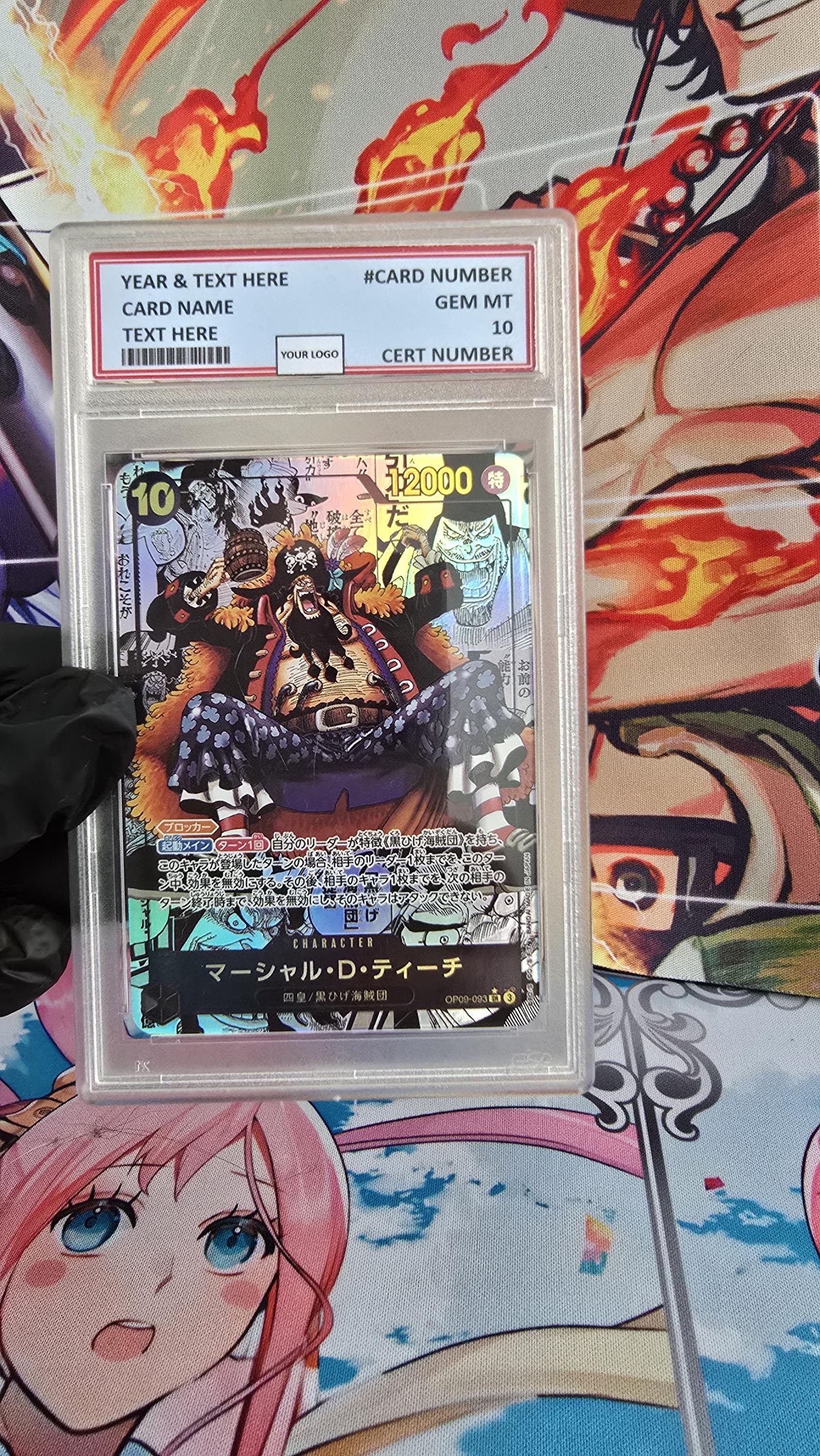 v3 PROXY Gem Mint 10 PSA-Manga Marshall D. Teach OP09-093 One Piece Card Game Proxy TCG Proxies Textured Orica 2024