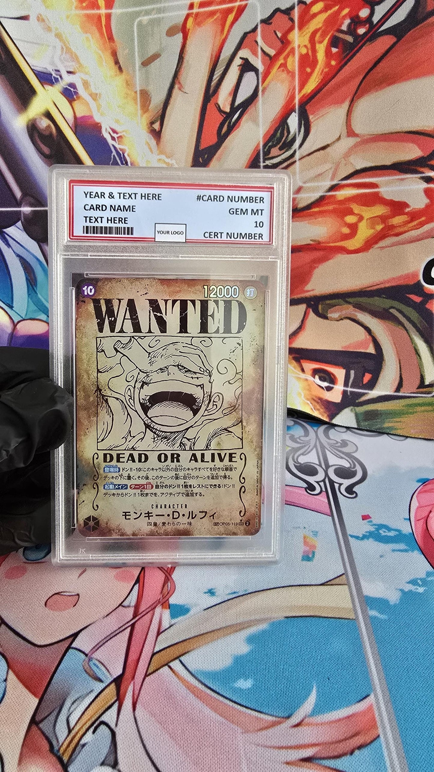 v3 PROXY Gem Mint 10 PSA-Wanted Monkey D Luffy OP05-119 One Piece Card Game Proxy TCG Proxies Textured Orica 2024 Alt Art Japanese