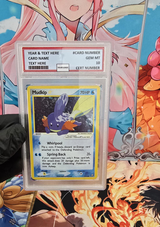 v3 PROXY Gem Mint 10 PSA-2004 Mudkip Gold Star 107/109 Ex Team Rocket Returns Tcg Graded Slab Full Art Alt Pokemon Holo Rare