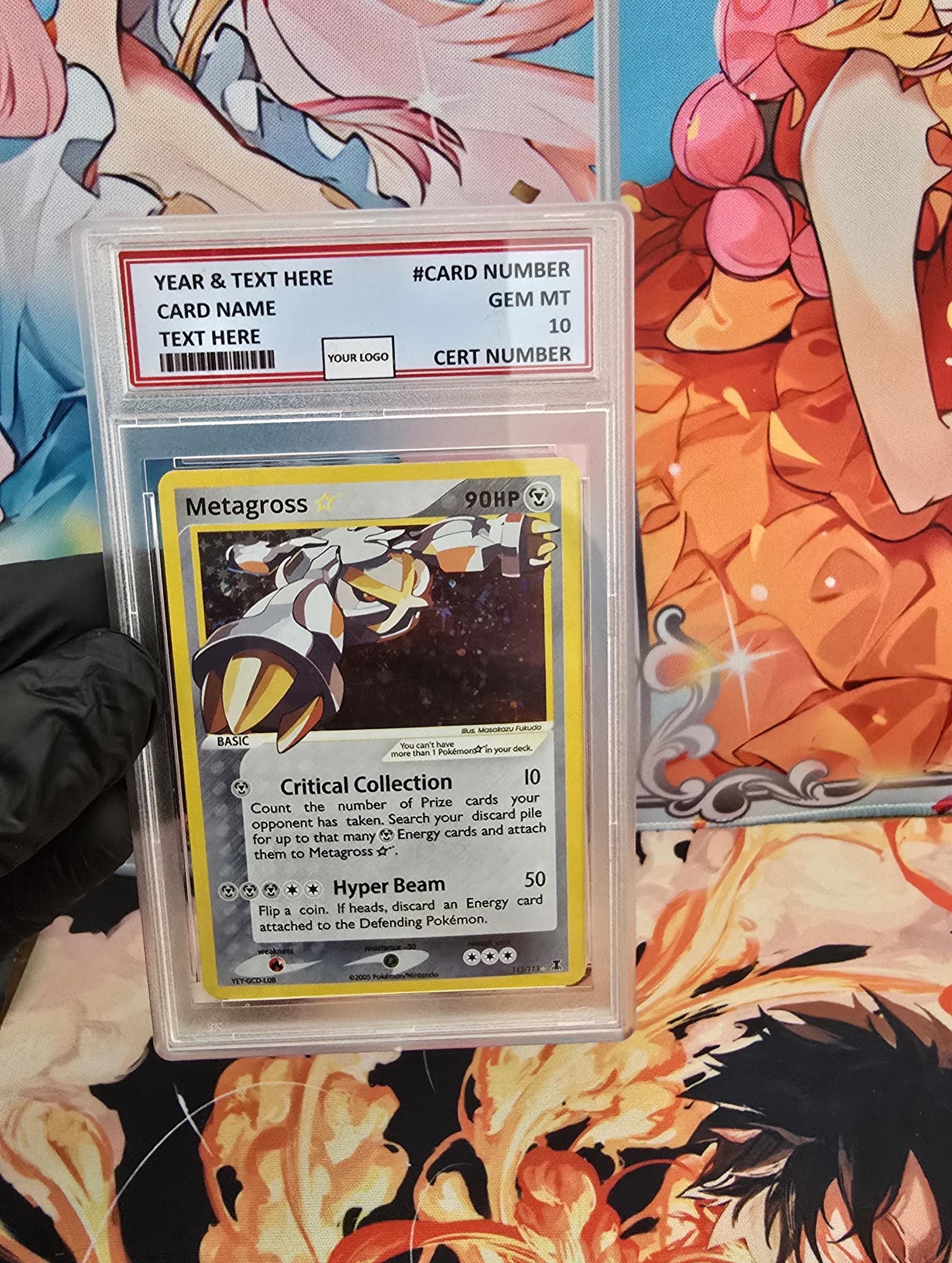 v3 PROXY Gem Mint 10 PSA-2005 Metagross Gold Star 113/113 Ex Delta Species Tcg Graded Slab Full Art Alt Pokemon Holo Rare