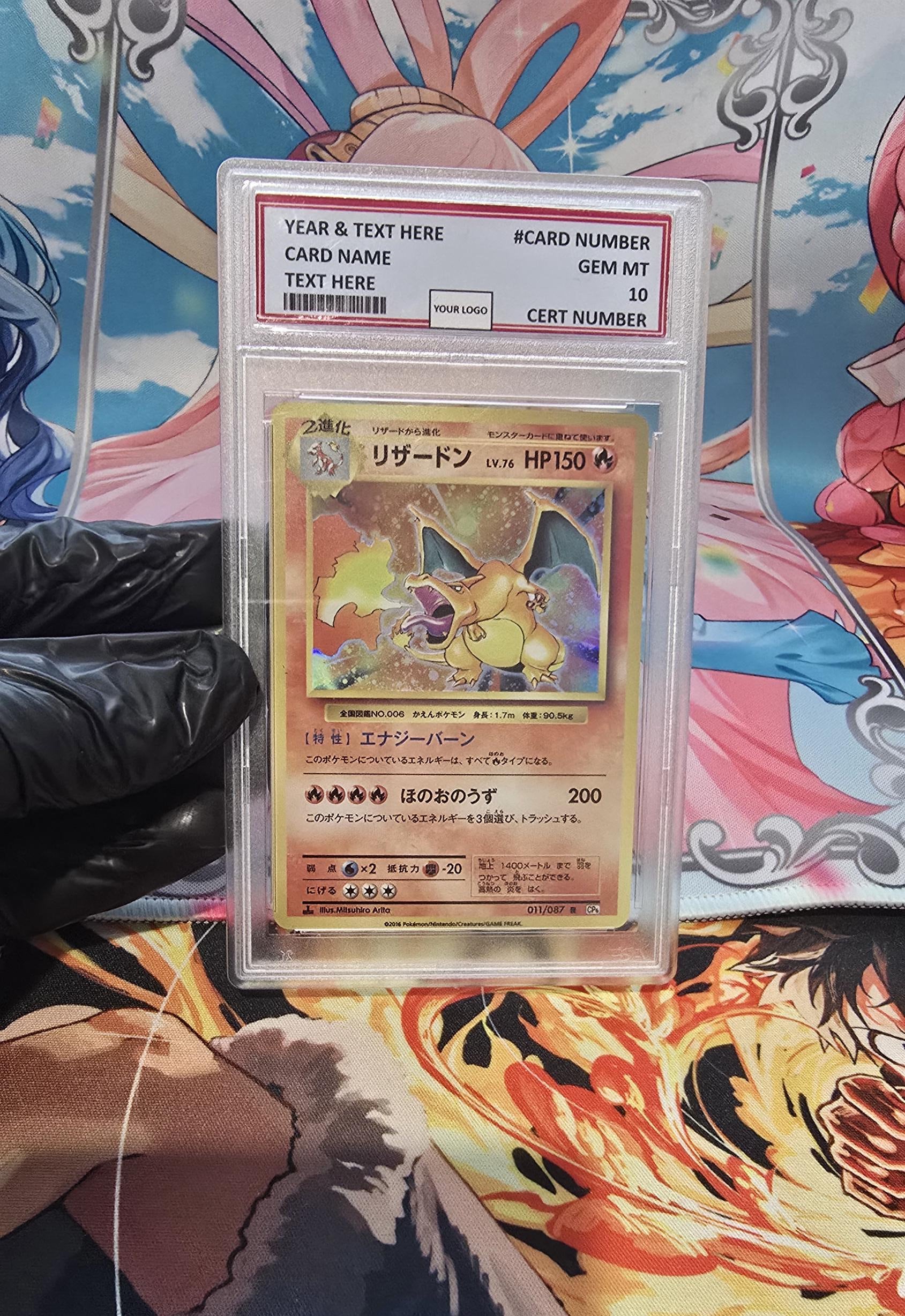 v3 PROXY Gem Mint 10 PSA-2016 Charizard Holo Expansion 20th Anniversary 1st Edition Japanese 11/087 Tcg EXP Graded Slab