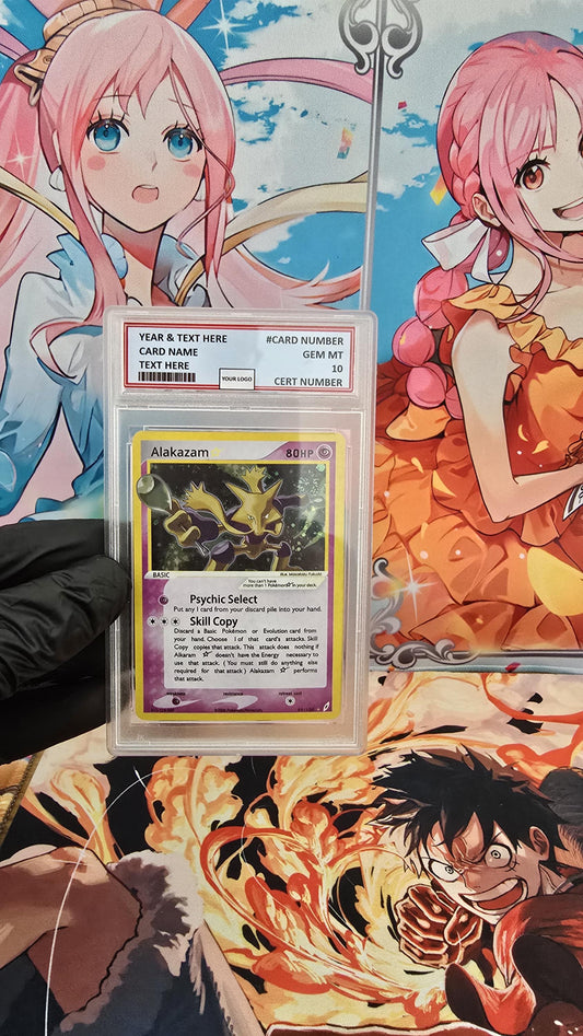 v3 PROXY Gem Mint 10 PSA-2006 Alakazam Gold Star 99/100 Ex Crystal Guardians Tcg Graded Slab Full Art Alt Pokemon Holo Rare