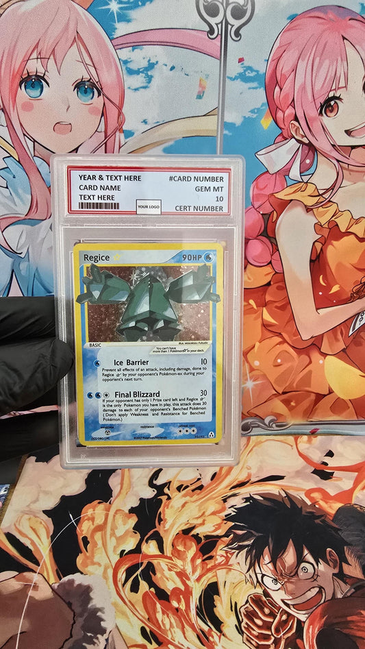 v3 PROXY Gem Mint 10 PSA-2006 Regice Gold Star 90/92 Ex Legend Maker Tcg Graded Slab Full Art Alt Pokemon Holo Rare