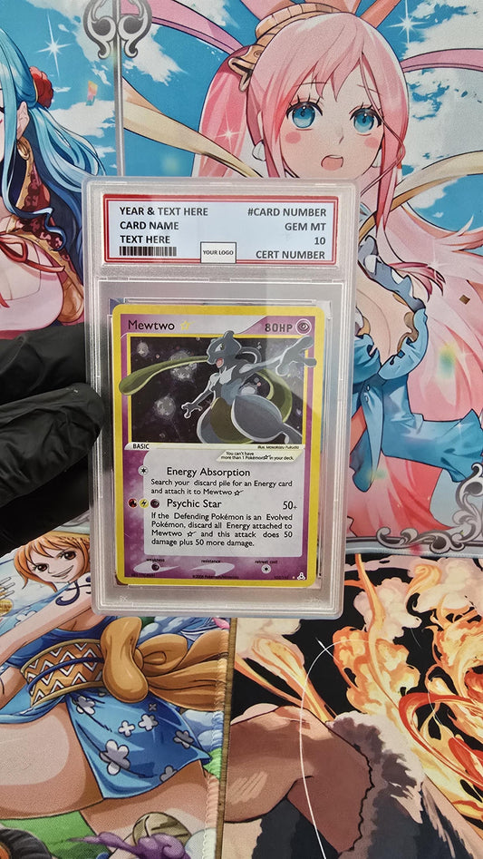 v3 PROXY Gem Mint 10 PSA-2006 Mewtwo Gold Star 103/110 Ex Holon Phantoms Tcg Graded Slab Full Art Alt Pokemon Holo Rare