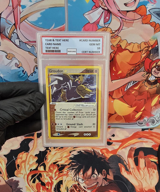 v3 PROXY Gem Mint 10 PSA-2005 Groudon Gold Star 111/113 Ex Delta Species Tcg Graded Slab Full Art Alt Pokemon Holo Rare