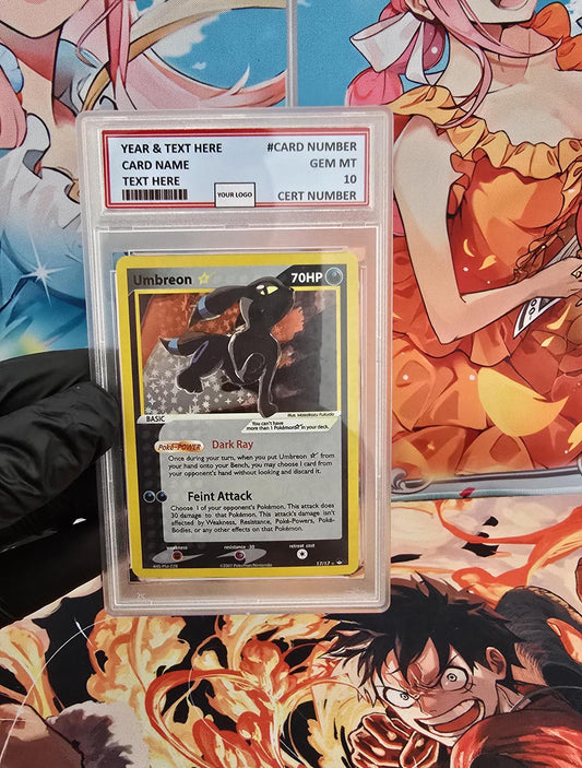 v3 PROXY Gem Mint 10 PSA-2007 Umbreon Gold Star 17/17 Pop Series 5 Tcg Graded Slab Full Art Alt Pokemon Holo Rare