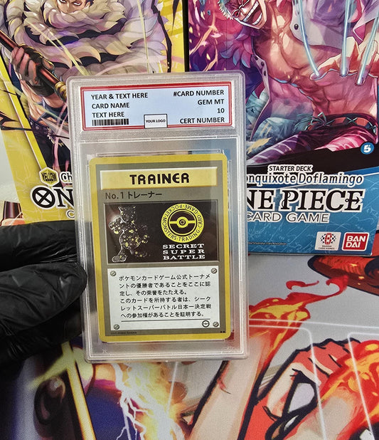 v3 PROXY Gem Mint 10 OLD PSA-1999 No.1 Trainer Super Secret Battle Nintendo Japanese Promo Pokemon Tcg Graded Slab Holo Extremely Rare