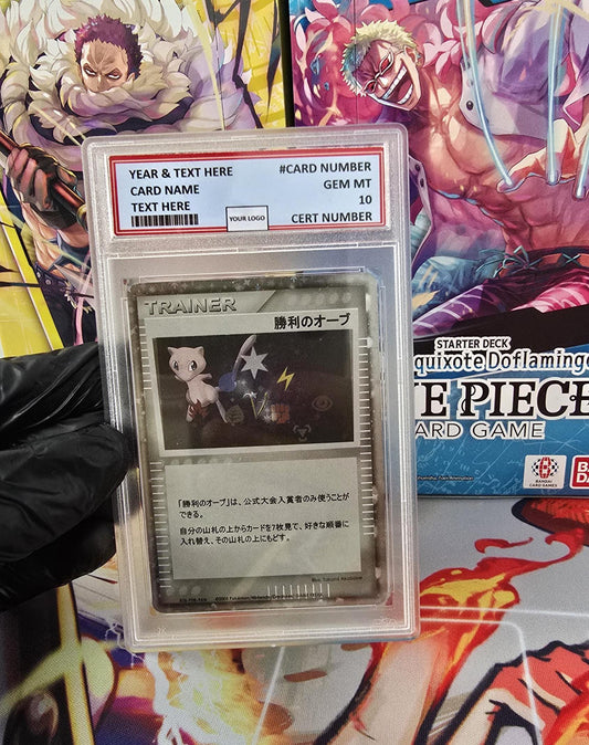 v3 PROXY Gem Mint 10 PSA-2005 Mew Victory Orb "First Place Winner" Summer Battle Road Pokemon Tcg Graded Slab Holo Promo *Error Back Print*