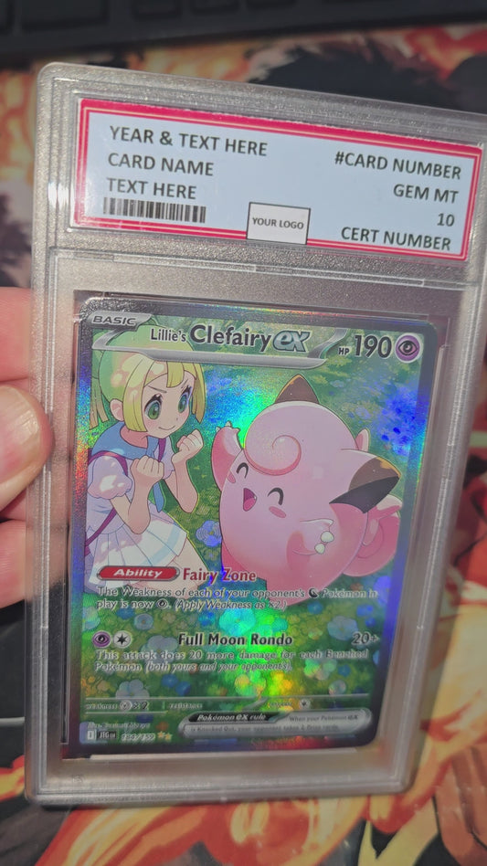 Custom Made Lillie’s Clefairy EX 184/159 SIR Journey Together Pokemon Card Graded