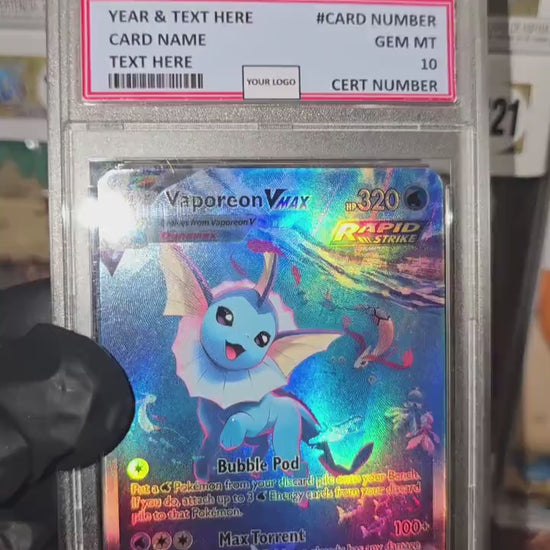 v3 PROXY Gem Mint 10 PSA-English Vapreon Vmax 187/s-p Promo 2021 Pokemon TCG Graded Slab Eevee Set