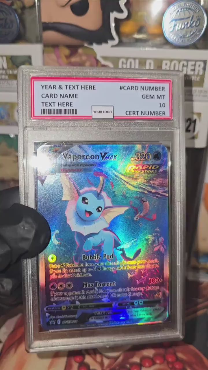 v3 PROXY Gem Mint 10 PSA-English Vapreon Vmax 187/s-p Promo 2021 Pokemon TCG Graded Slab Eevee Set