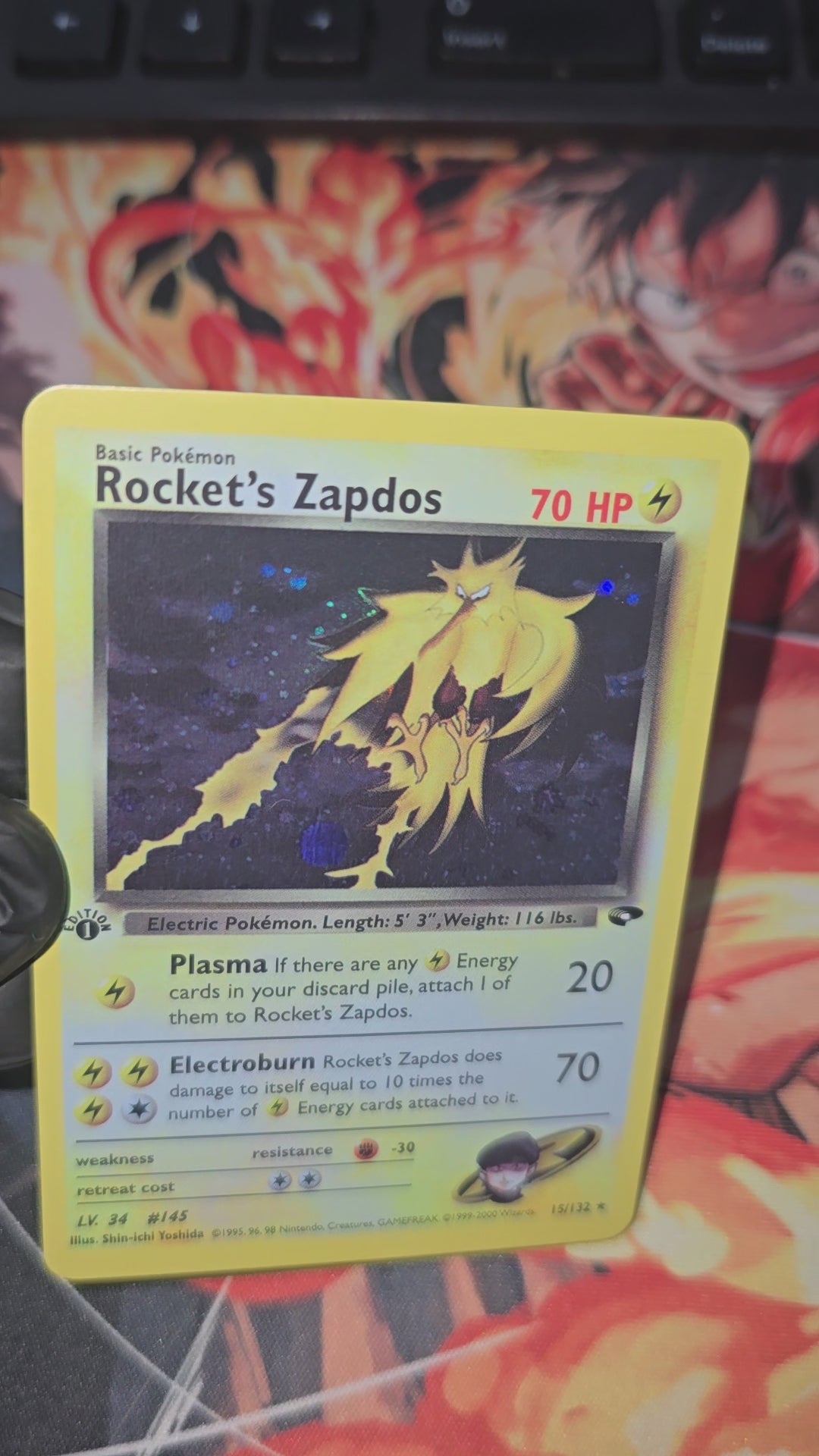1st Edition Rocket's Zapdos 15/132 Gym Challenge Holo Pokemon TCG