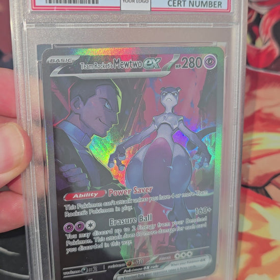 Custom Made Team Rocket's Mewtwo ex 231/182 Sv10 Pokemon Destined Rivals SIR Proxy Card