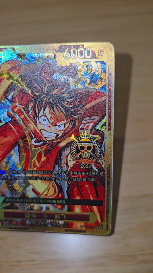 Made to order: Chinese Monkey D Luffy Championship 2024 World Final 1st Prize One Piece Card Game Ultra Premium Card Proxy