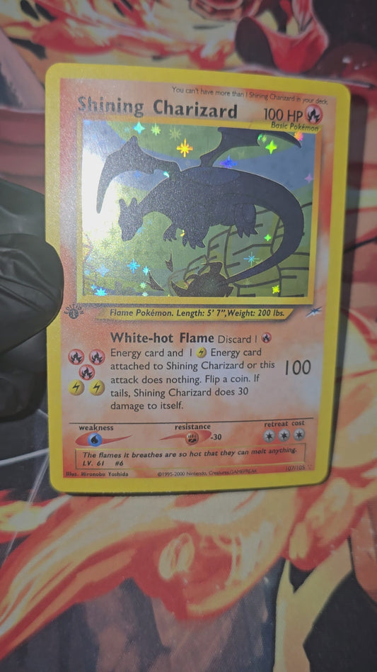 1st Edition Shining Charizard 107/105 Neo Destiny 2002 Pokemon TCG Card Proxy