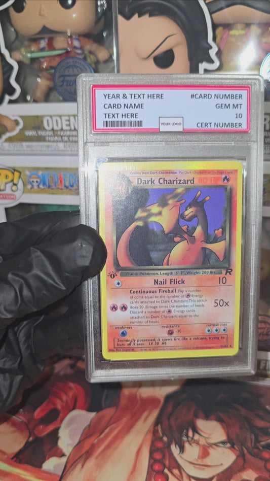 Graded PSA Style 2000 Dark Charizard 21/82 Team Rocket Non Holo Tcg Slab Pokemon 1st Edition Proxy