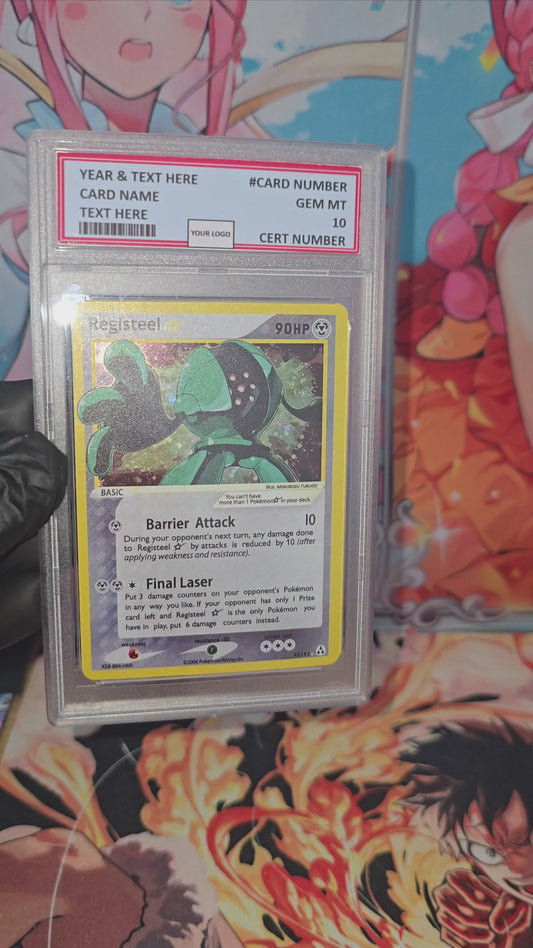 Graded PSA Style 2006 Registeel Gold Star 92/92 Ex Legend Maker Tcg Slab Full Art Alt Pokemon Holo Proxy