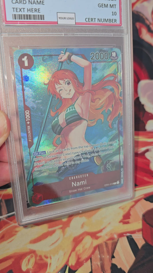 Custom Made Nami Alt Art OP01-016 High Quality Textured Rare One Piece Romance Dawn Proxy Card