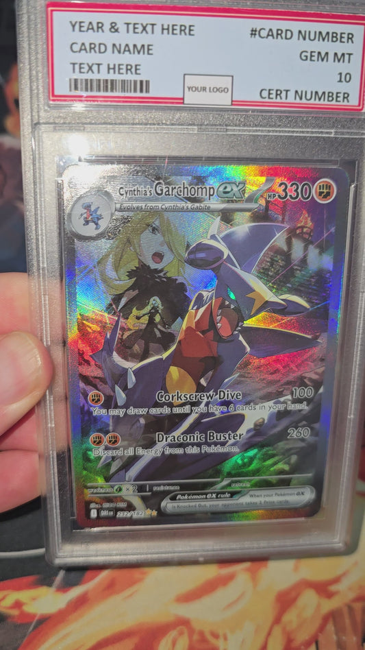 Custom Made Cynthia's Garchomp EX 232/182 SIR Destined Rivals Pokemon Card SV10 Graded proxy