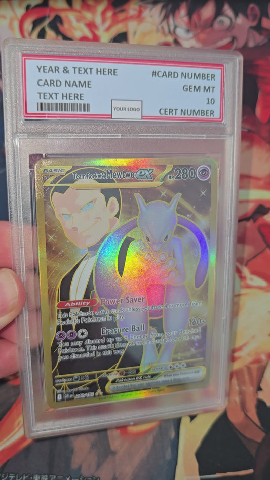 Custom Made Team Rocket's Mewtwo ex 240/182 Pokemon Card Destined Rivals DRI Proxy Card