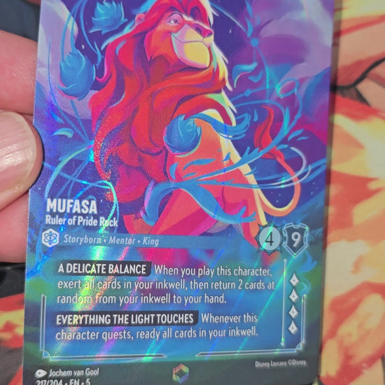 Custom-Made Mufasa Ruler of Pride Rock The Fifth Chapter Holo Enchanted Lorcana Card