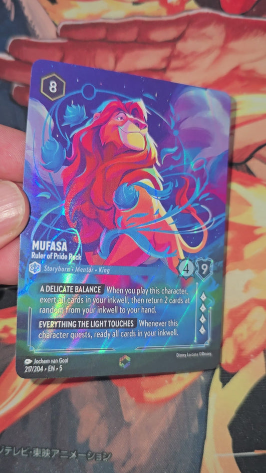 Custom-Made Mufasa Ruler of Pride Rock The Fifth Chapter Holo Enchanted Lorcana Card