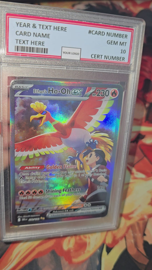 Custom Made Ethan's Ho-Oh EX 230/182 SIR Destined Rivals Pokemon Card SV10 Proxy Card