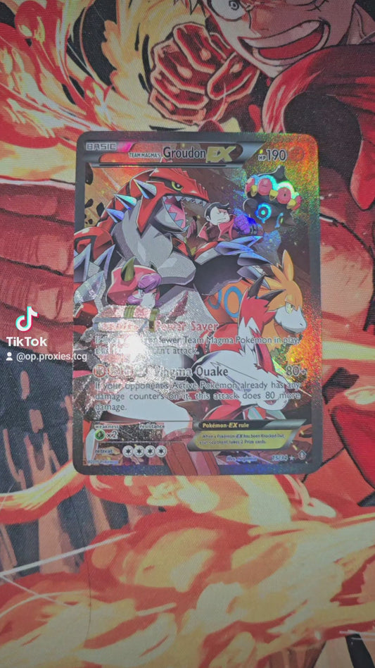 Team Magma's Groudon EX #15 Pokemon Double Crisis English Card Proxy