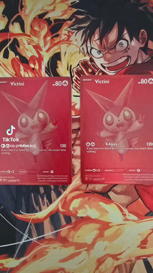 Victini 171 Black Bolt & 172 White Flare Pokemon Textured English Custom Made Cards