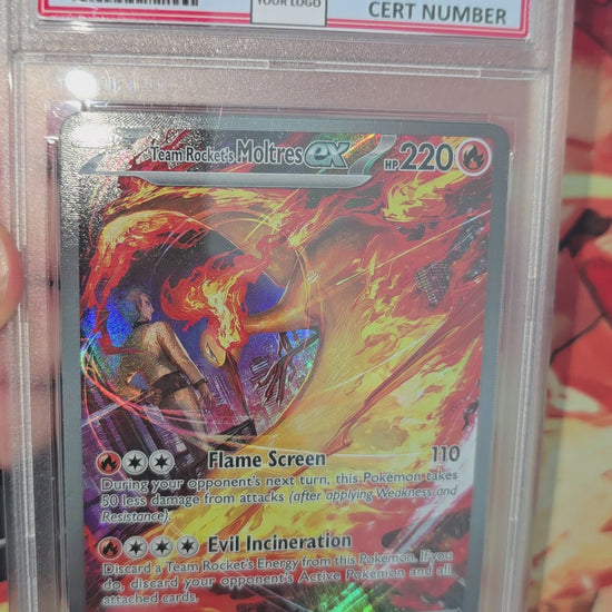 Custom Made Team Rocket's Moltres ex 229/182 SIR Pokemon Card Destined Rivals TCG Proxy graded