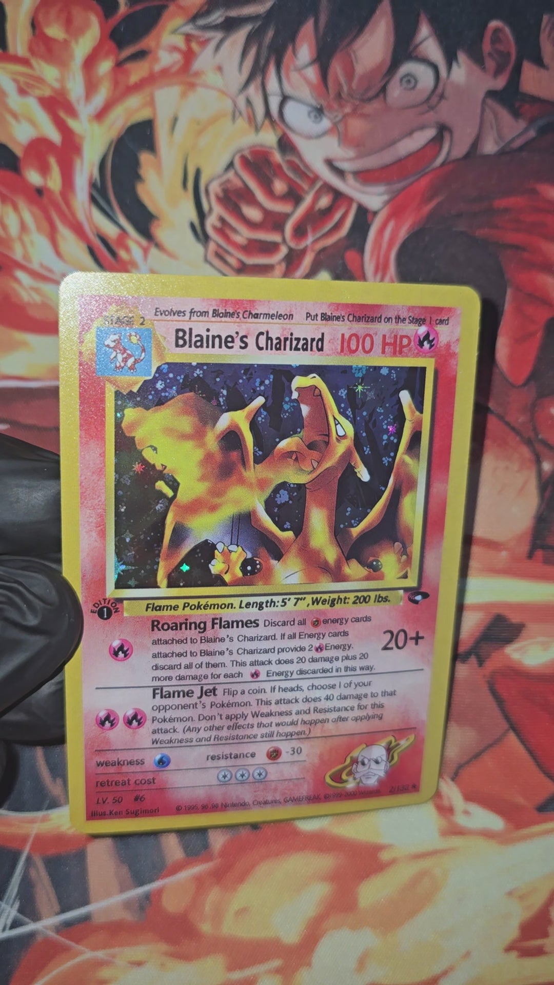 1st Edition Blaine's Charizard Gym Challenge G2 Holo Rare Pokemon Proxy Card TCG