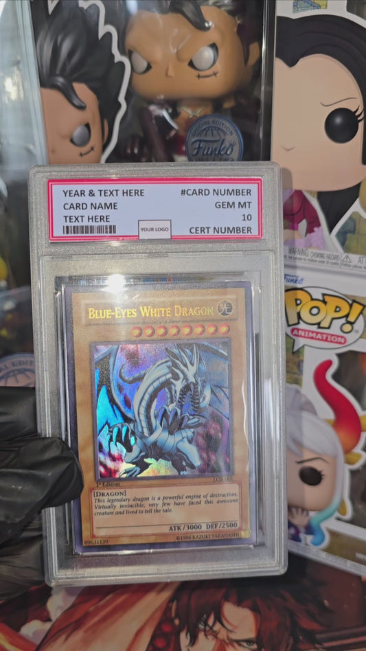 Graded PSA Style Yugioh Blue Eyes White Dragon Lob LOB-001 2002 1st Edition Proxy