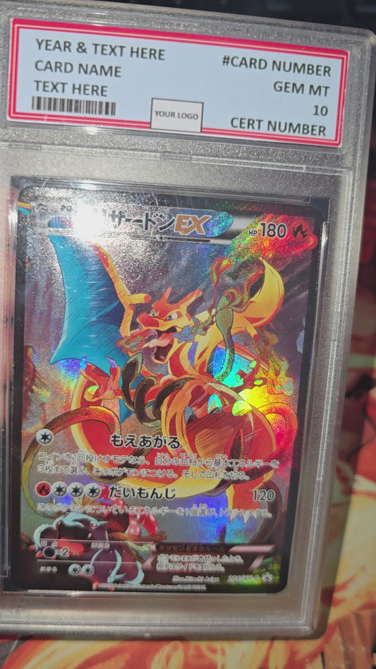 Graded PSA Style 2016 Charizard EX Promo Full Art Japanese 276/Xy-p Pokemon Game Art Collection Tcg Slab