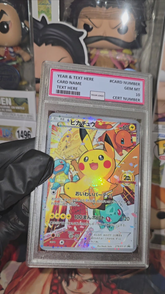 Graded PSA Style 2016 Pikachu 20th Anniversary Battle Festa 279/xy-p Promo Tcg Slab Pokemon Japanese Proxy