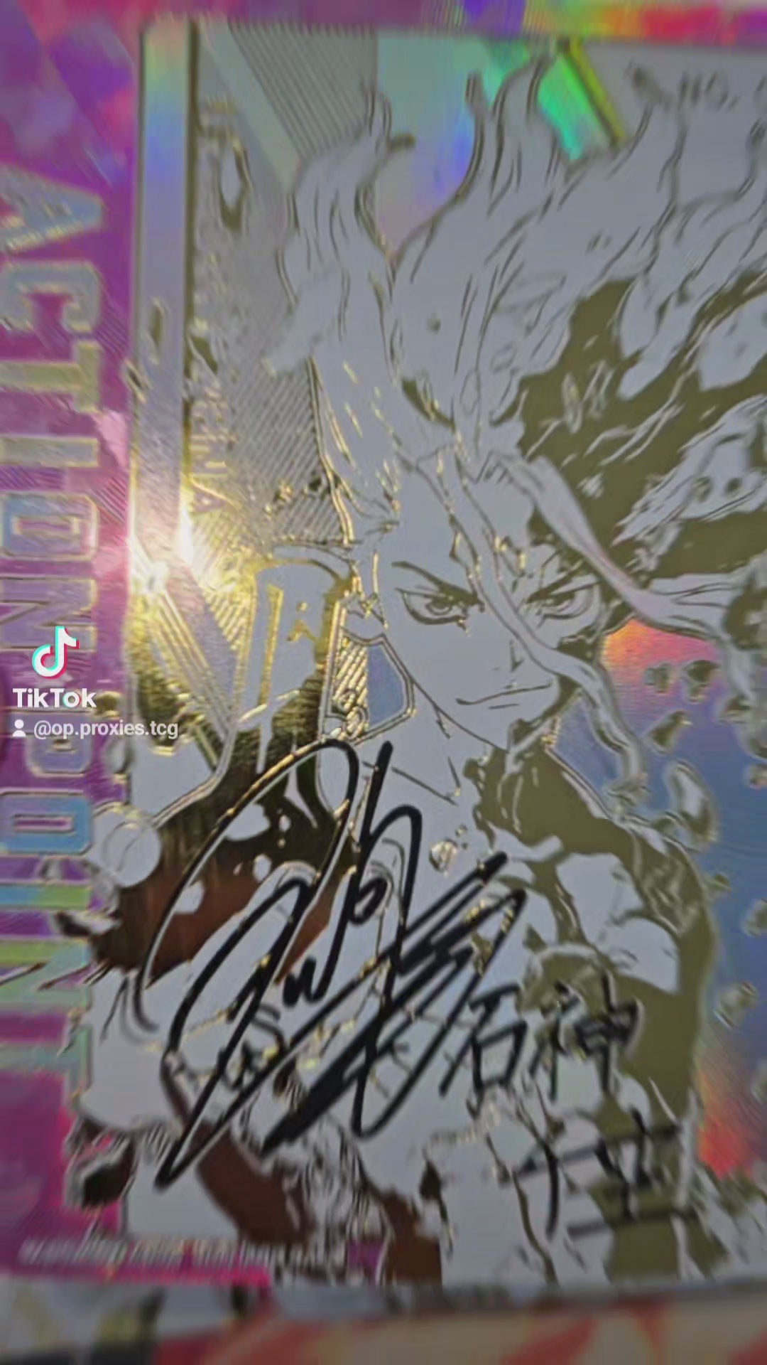 JUJUSTU KAISEN ACTION POINT GOLD SIGNED UNION ARENA PROXY CARD