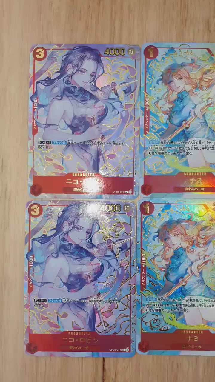 Chinese 1st Anniversary Nami Blue Red Robin Alt Art Exclusive One Piece Flagship Championship TCG Proxies Textured Premium Promo Proxy OP