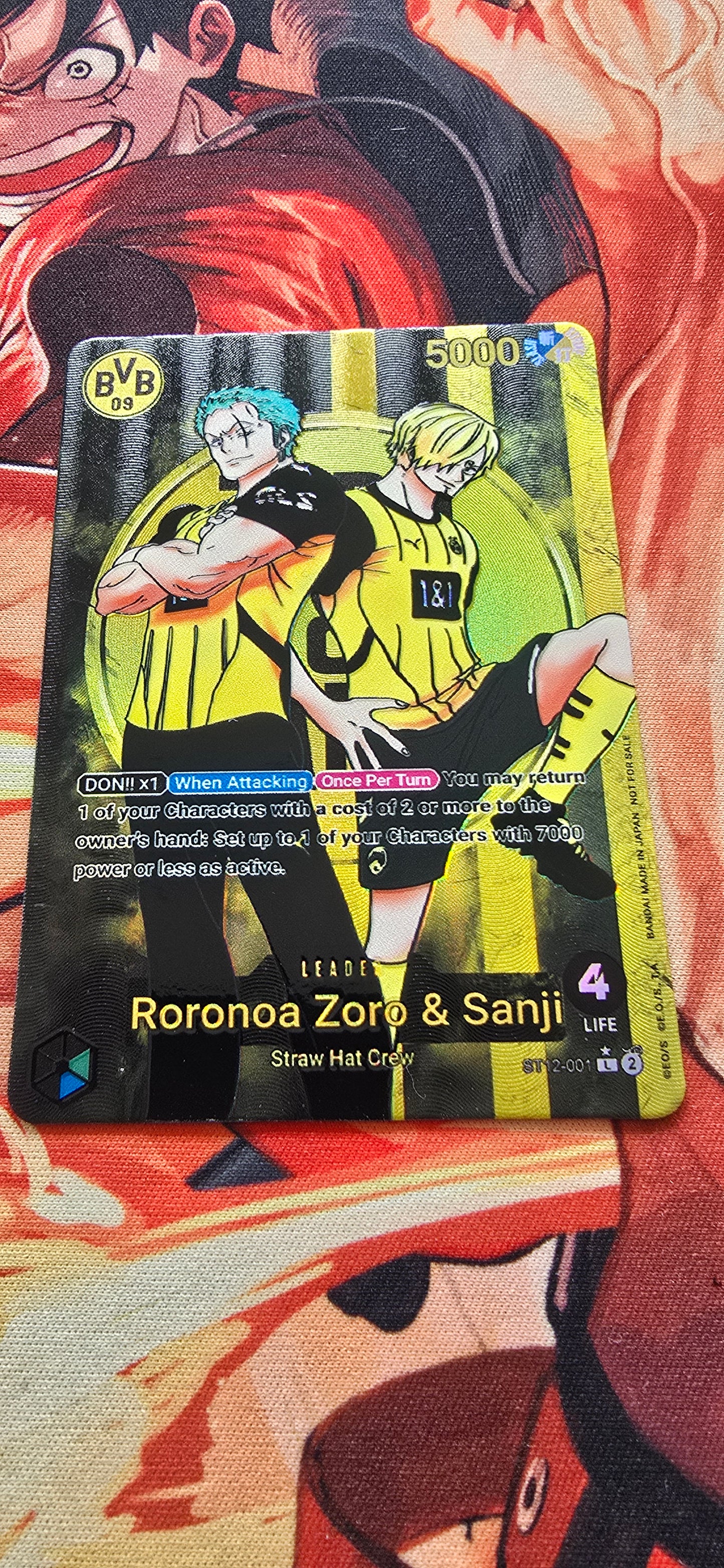 ST12 Roronoa Zoro & Sanji BVB Borussia Dortmund X One Piece Special Leader Premium Quality Textured Proxy Custom Made Card