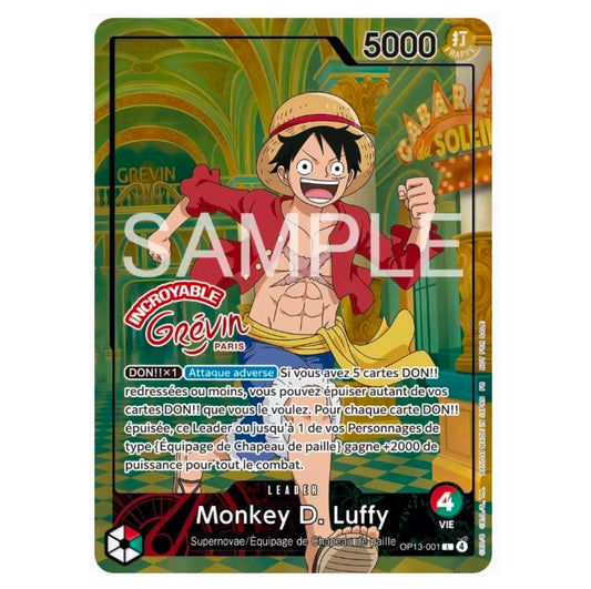 PREORDER Monkey D. Luffy Musée Grévin Paris Special Promo French Exclusive Custom Made One Piece Textured Proxy Card