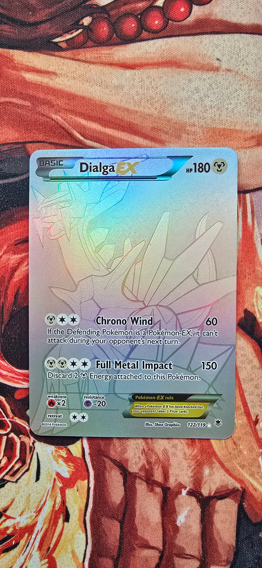 Dialga EX 122/119 Silver Secret Rare Textured Full Art XY Phantom Forces Holo Pokemon TCG Custom Made Proxy Card
