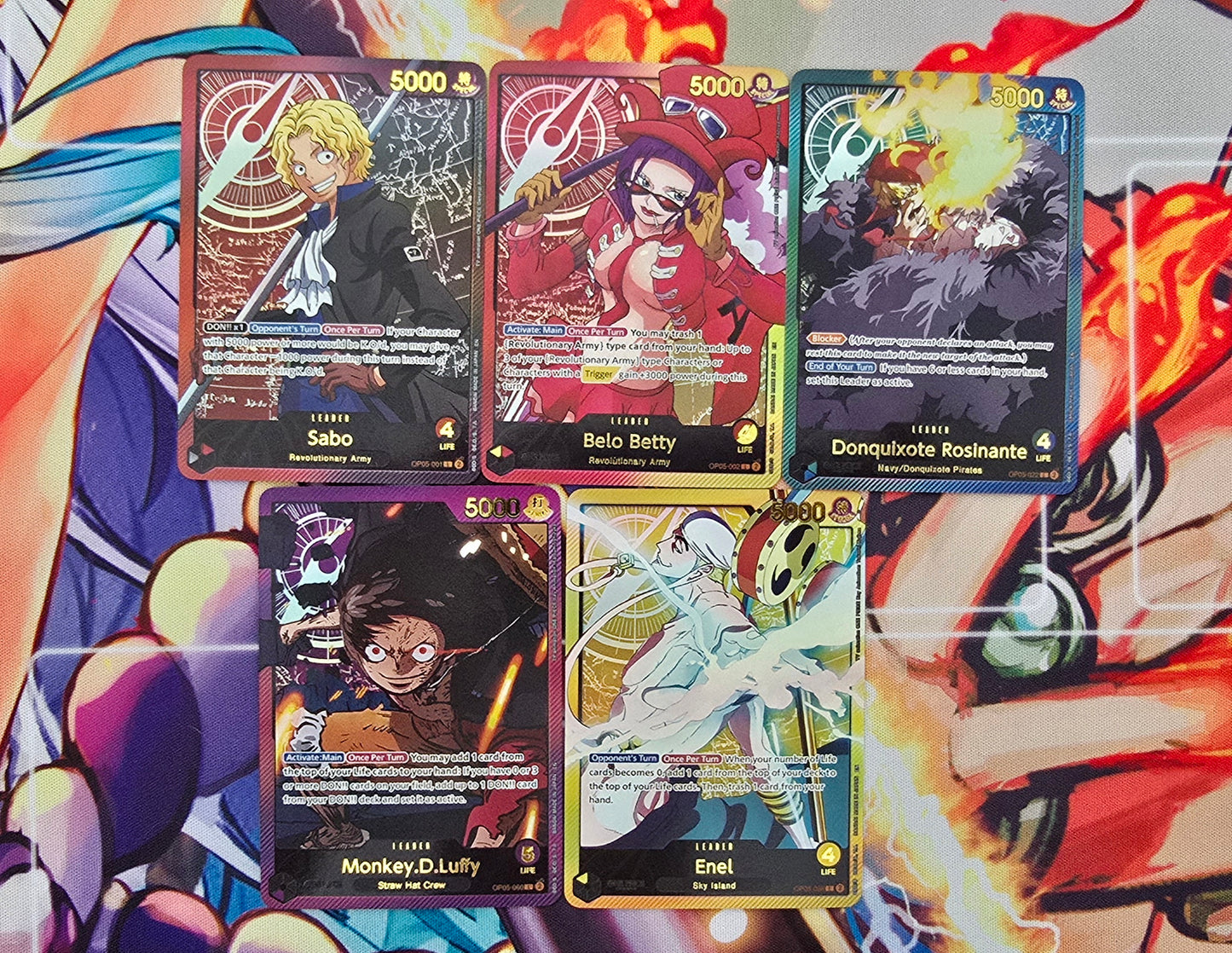 Gold One Piece Leaders Sets: OP05, OP06, OP07, OP08, EB01 OP TCG Card Proxy English