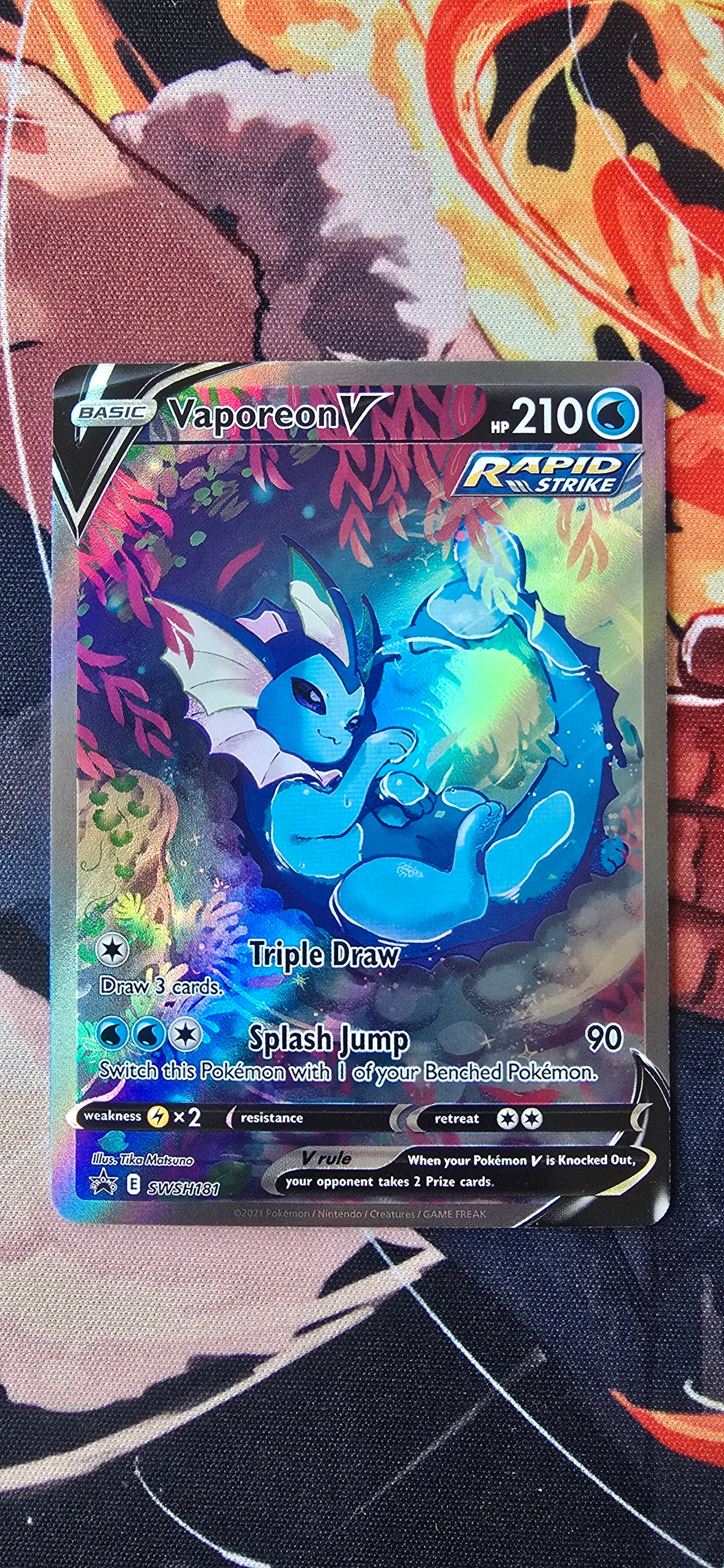 Vaporeon V SWSH181 Alternative Art SwSh Promo Textured Pokemon TCG Card Proxy