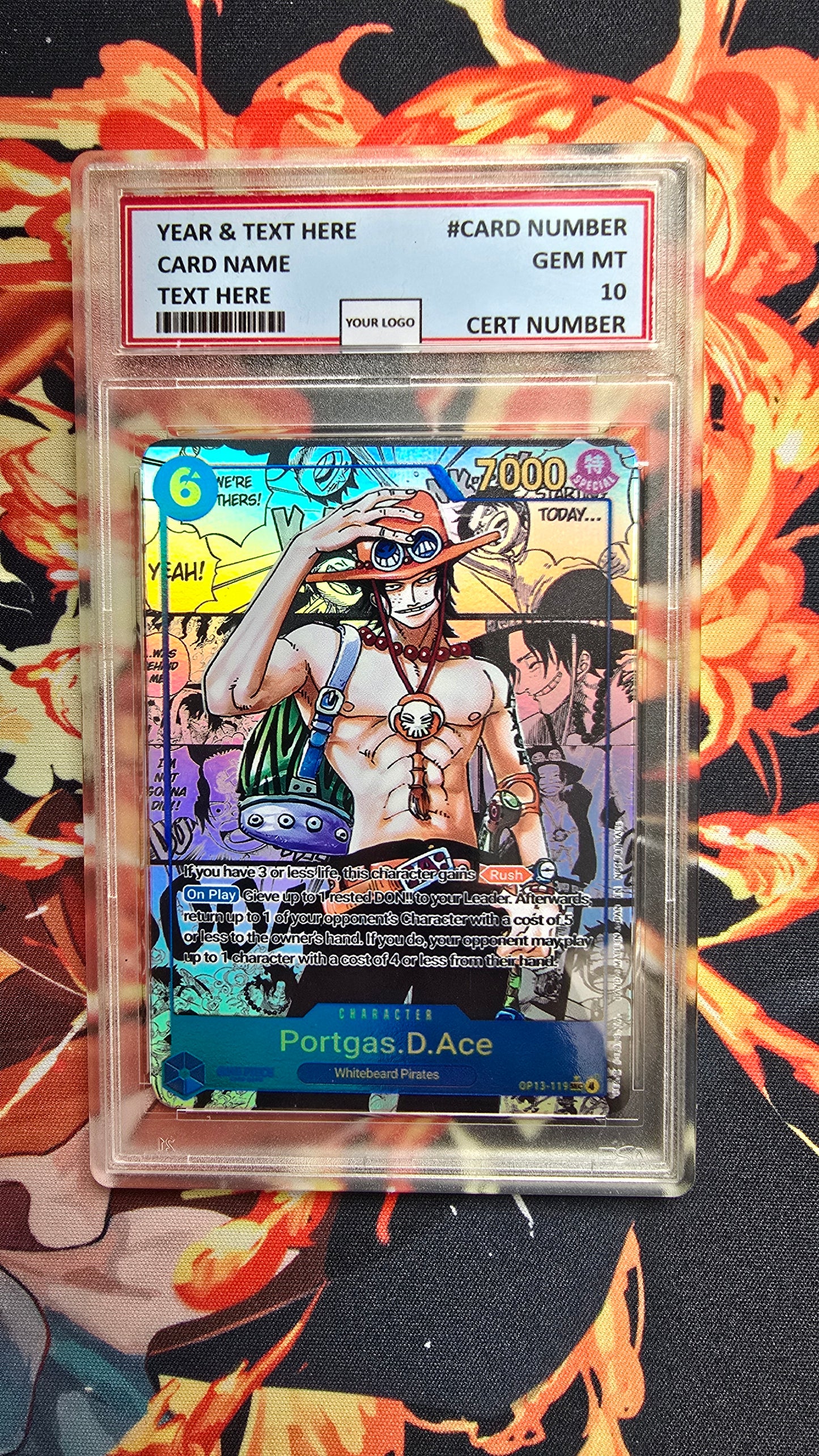 Graded PSA 10 Style One Piece TCG OP01 - EB04 Manga High Quality Textured Cards English Card Proxy
