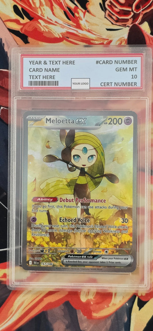 Meloetta EX Black Bolt Pokemon TCG English Card Proxy Slab
