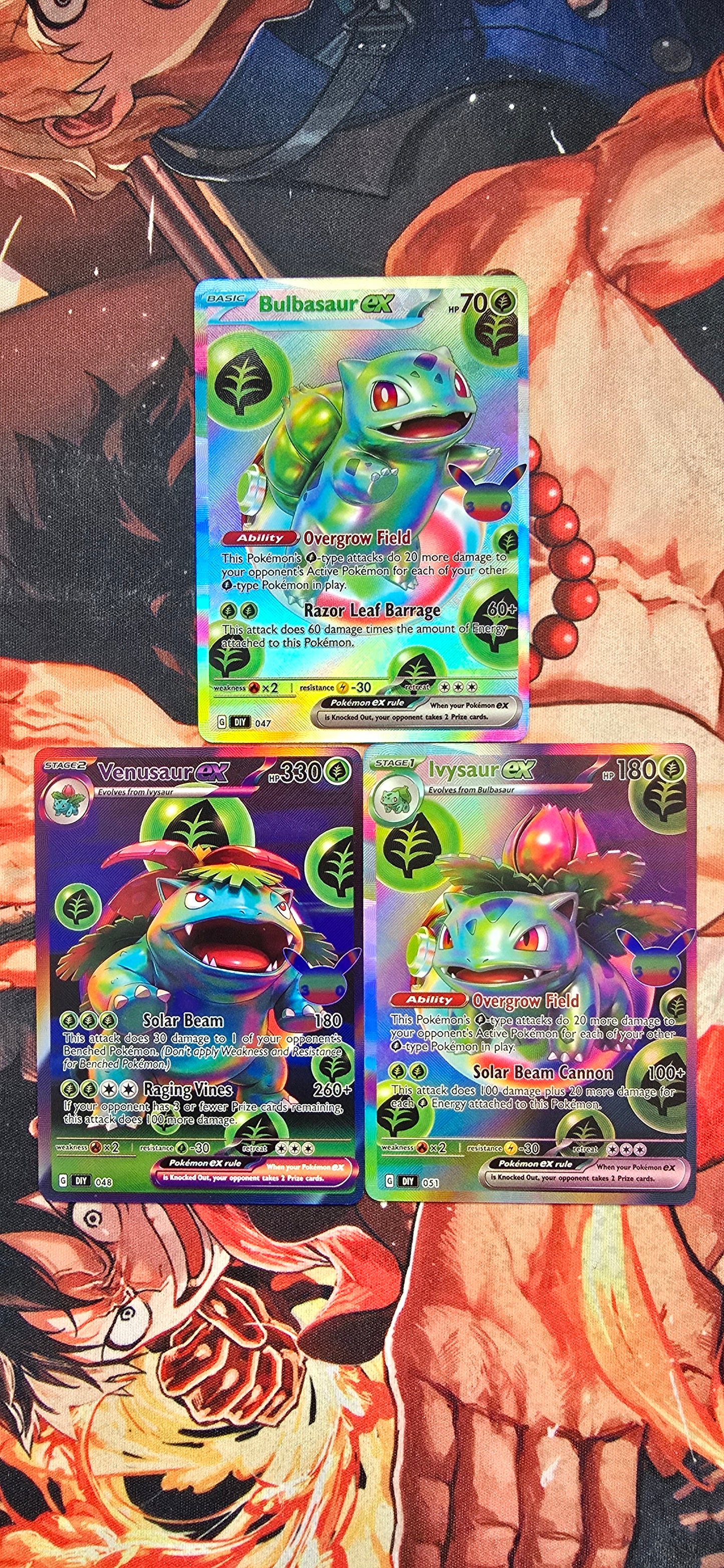 30th Anniversary Bulbasaur, Ivysaur & Venusaur Pokemon TCG Custom Made Cards