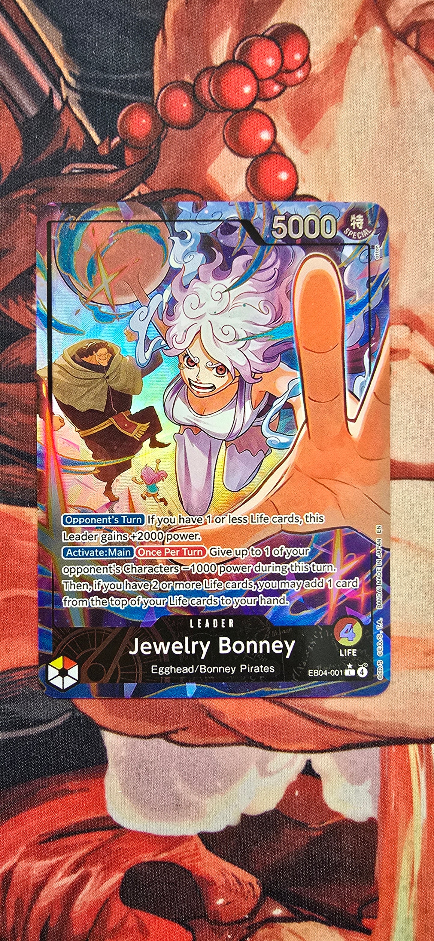 Jewelry Bonney EB04 Alt Art Leader One Piece TCG Textured Custom Made Proxy Card