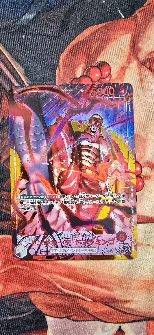 Donquixote Doflamingo Leader Flame-Flame Fruit Coliseum One Piece TCG Textured Custom Made Proxy Card Japanese