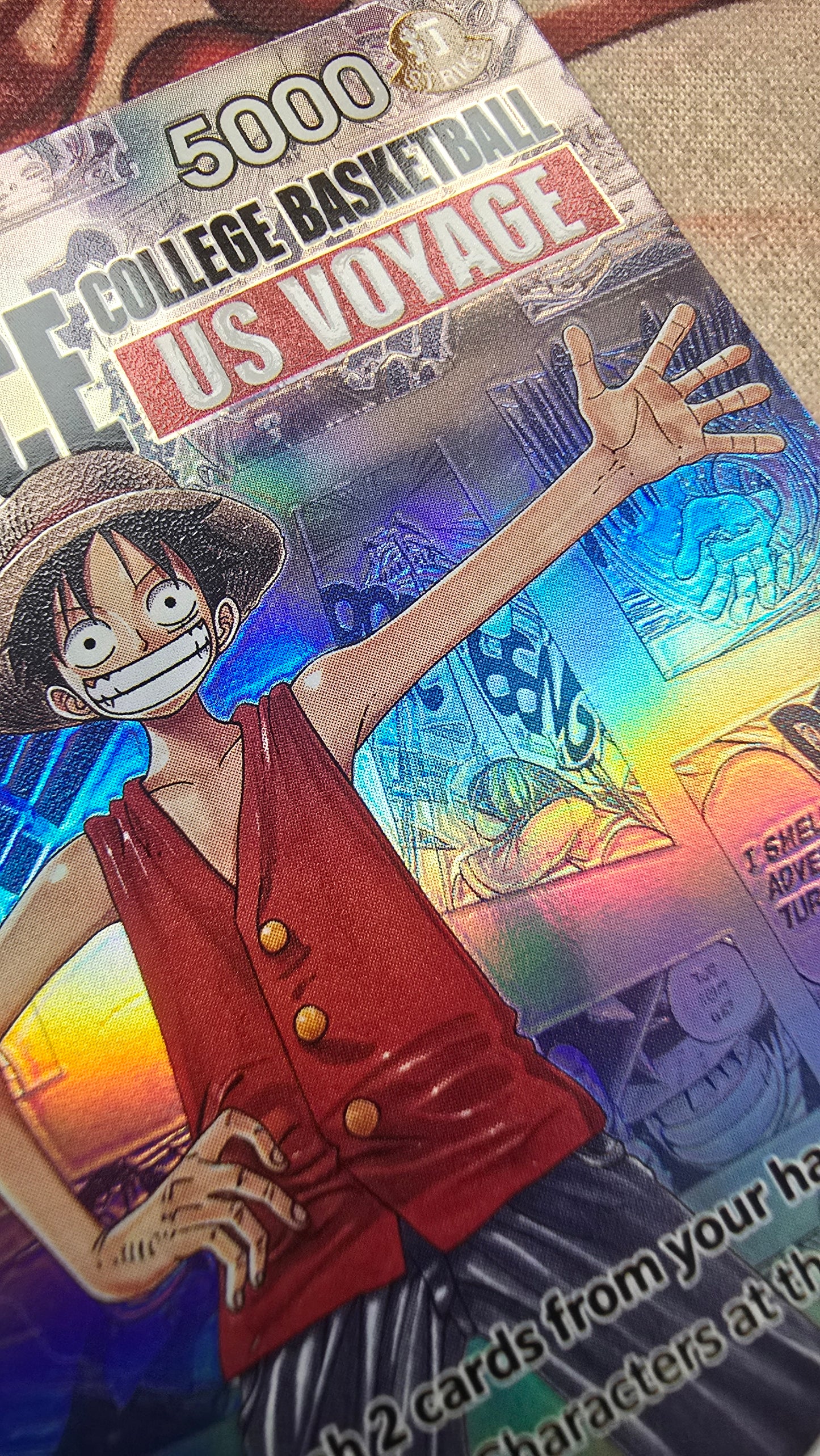 Monkey D Luffy P-055 US College Basketball Rutgers One Piece TCG Promo Custom Made Card