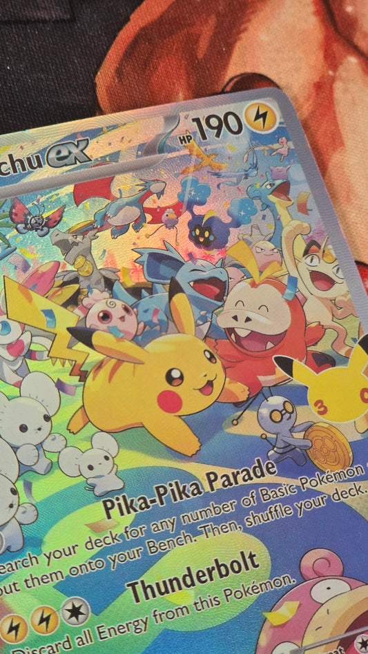 30th Anniversary Pikachu ex 149/128 Pokemon High Quality Textured Custom Made Proxy Card