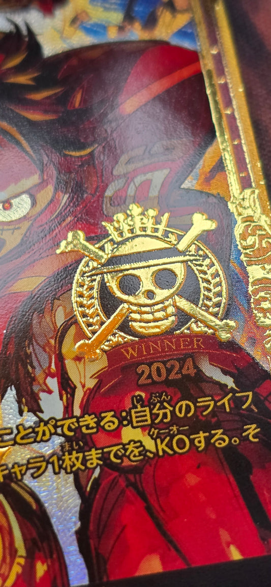 Monkey D Luffy Championship 2024 World Final 1st Prize One Piece Card Game Ultra Premium Extreme Quality Textured Flagship Card Proxy Japanese